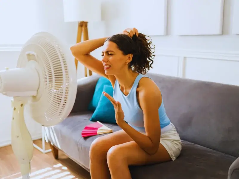 girl sweating